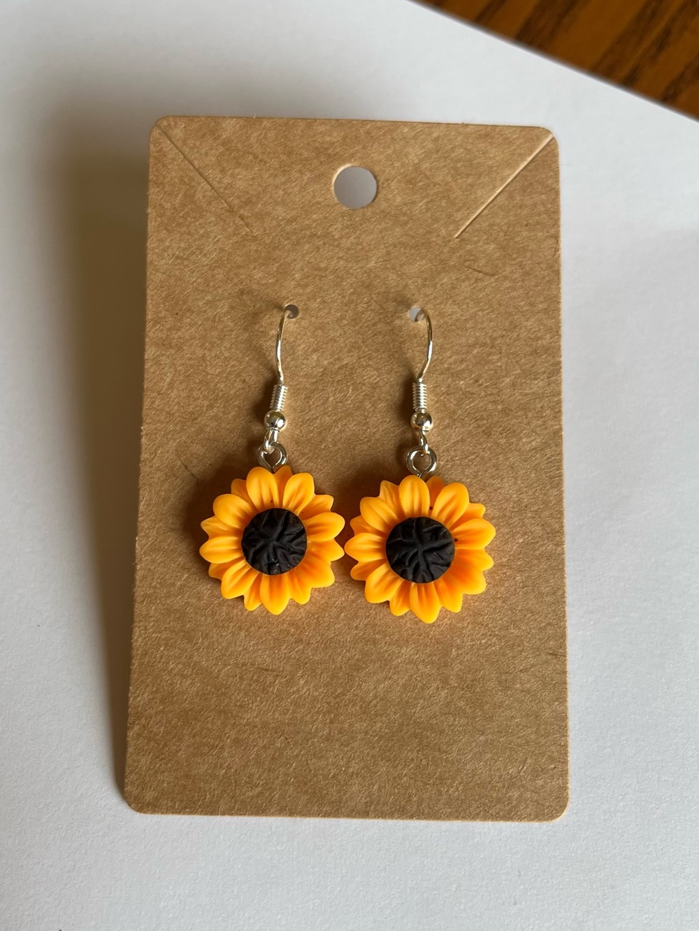 2/$15- Sunflower Drop Earrings- Handmade